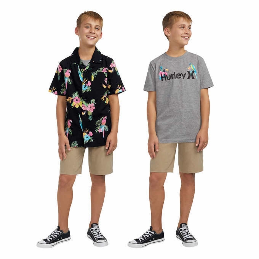 Hurley Youth Woven Shirt & Tee Set